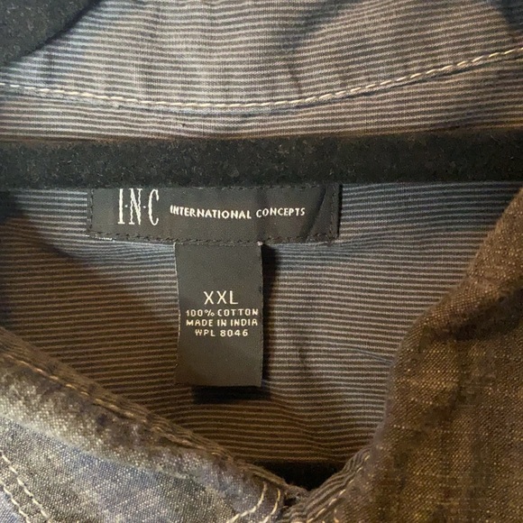 INC International Concepts plaid button up shirt - Picture 2 of 5